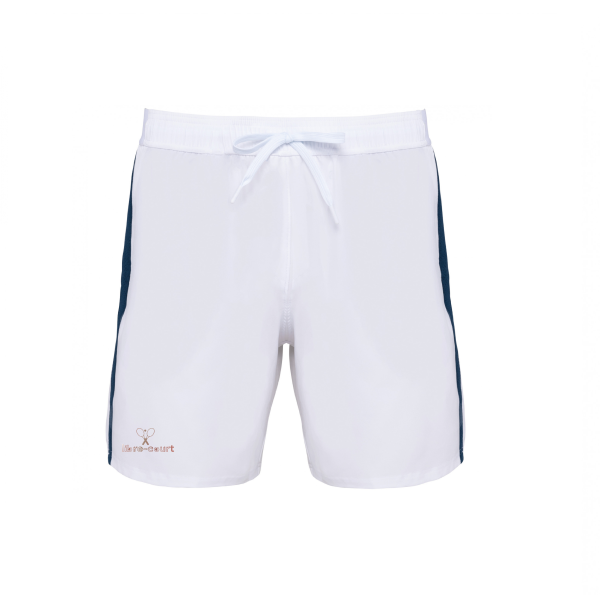 Short white sporty navy bronze